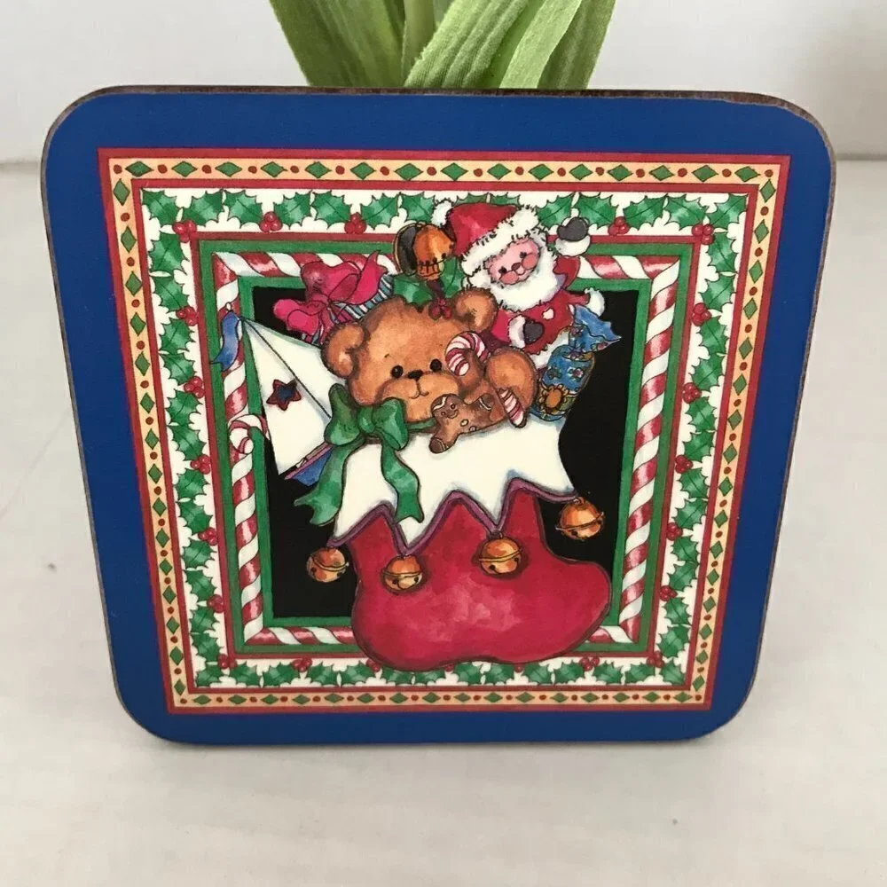 NWOT - Pimpernel Christmas Bears Stocking Coasters From England